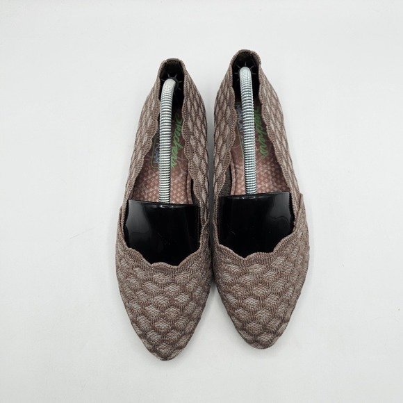 Skechers Womens Cleo Honeycomb Flats Size 6 Taupe Woven Stretch Cushioned 44882 - Picture 4 of 13